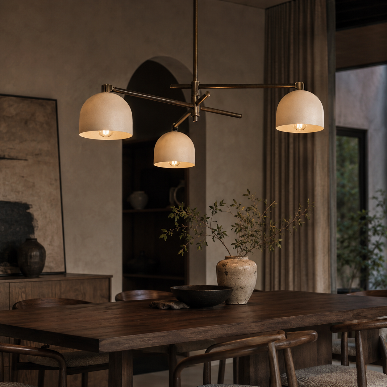 Vantara Dome Chandelier – Antique Brass Ceiling Light for Modern Interiors