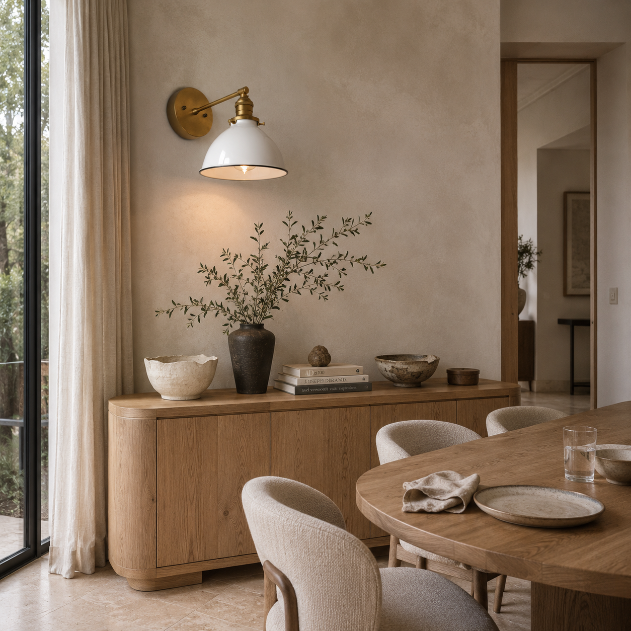 Vantara Conique Wall Sconce – White Metal Shade Light for Modern Interiors