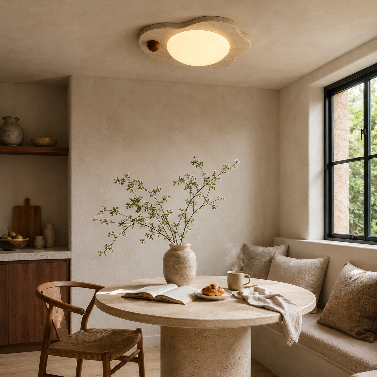 Elara Travertine Bloom Ceiling Light