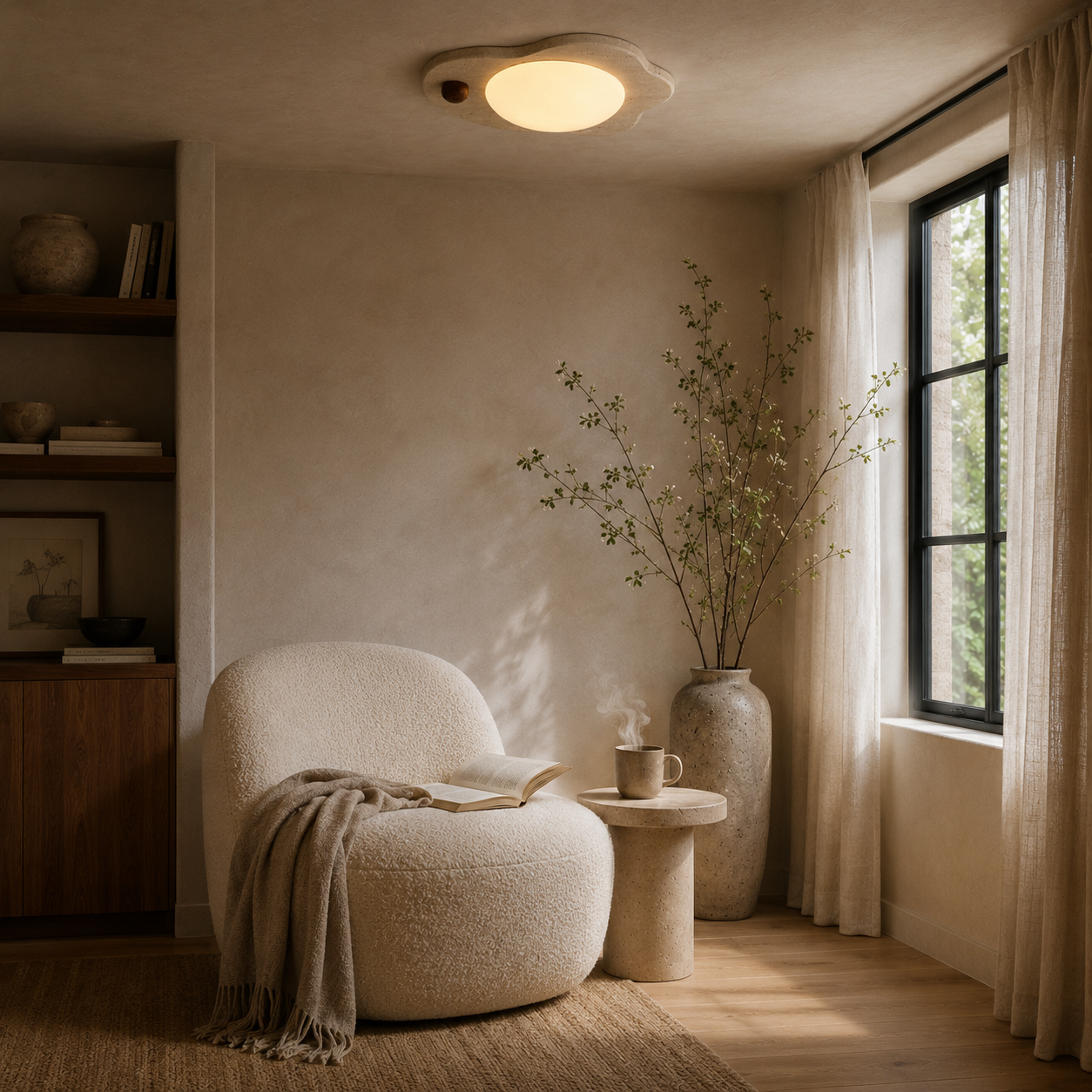 Elara Travertine Bloom Ceiling Light