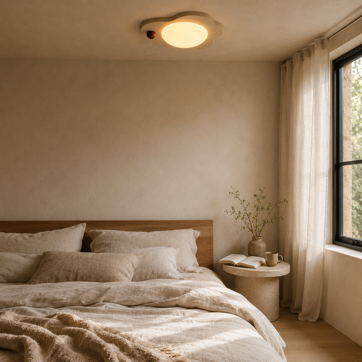 Elara Travertine Bloom Ceiling Light