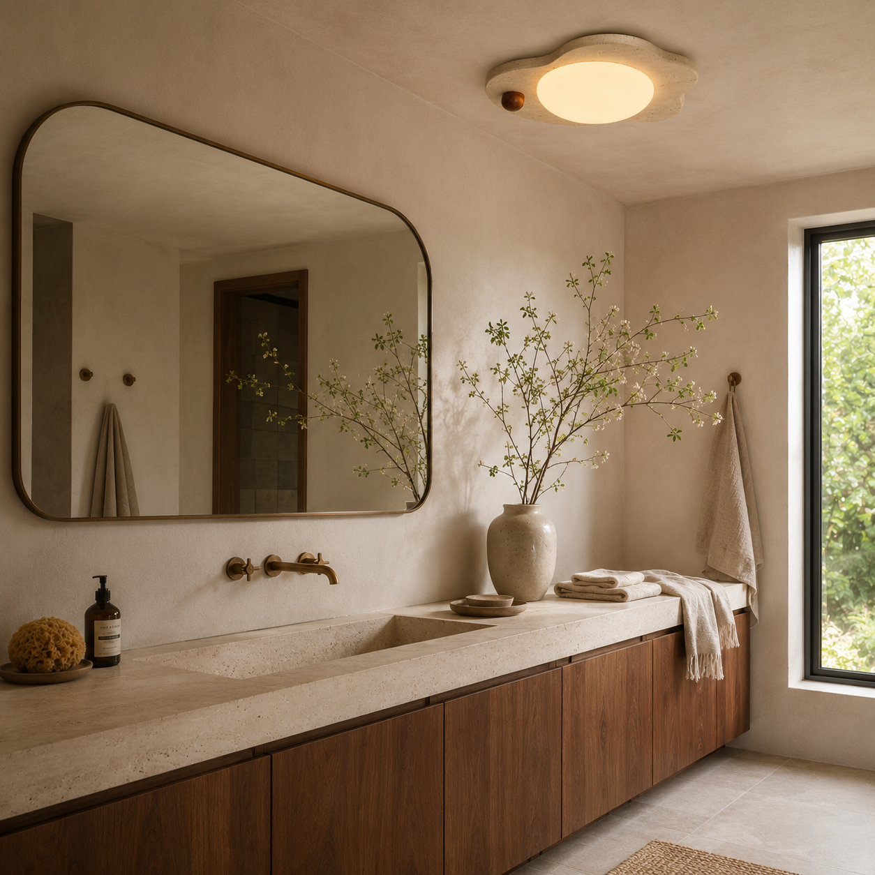 Elara Travertine Bloom Ceiling Light
