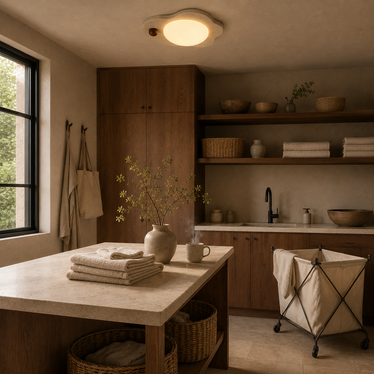 Elara Travertine Bloom Ceiling Light
