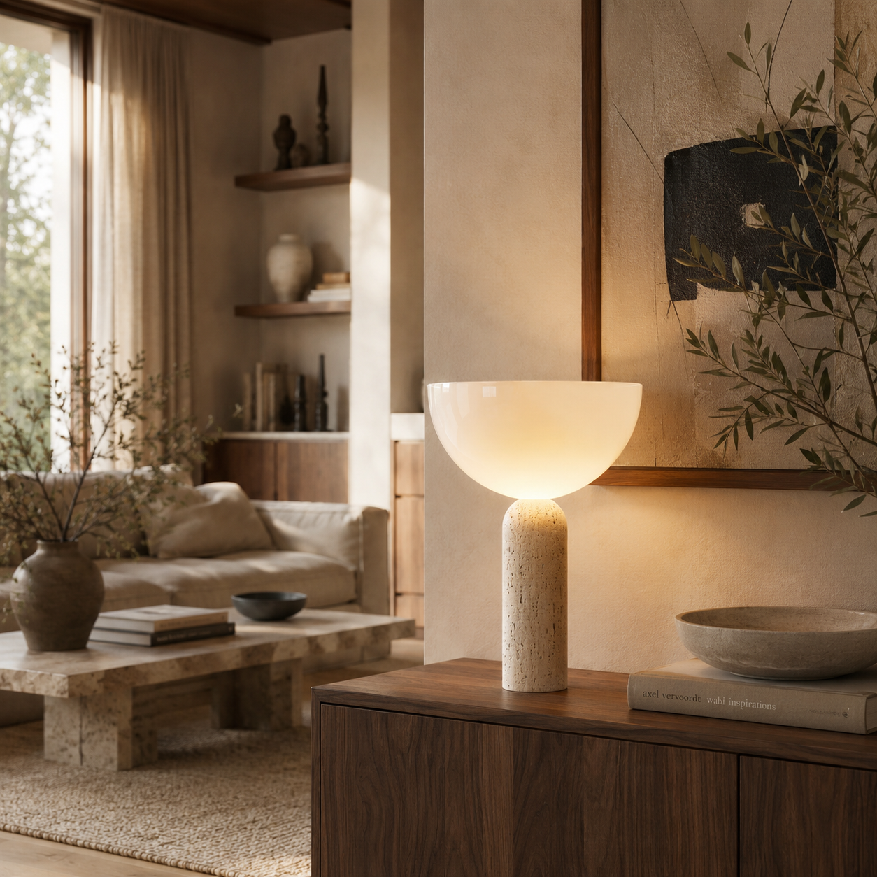 Maren Travertine Table Lamp