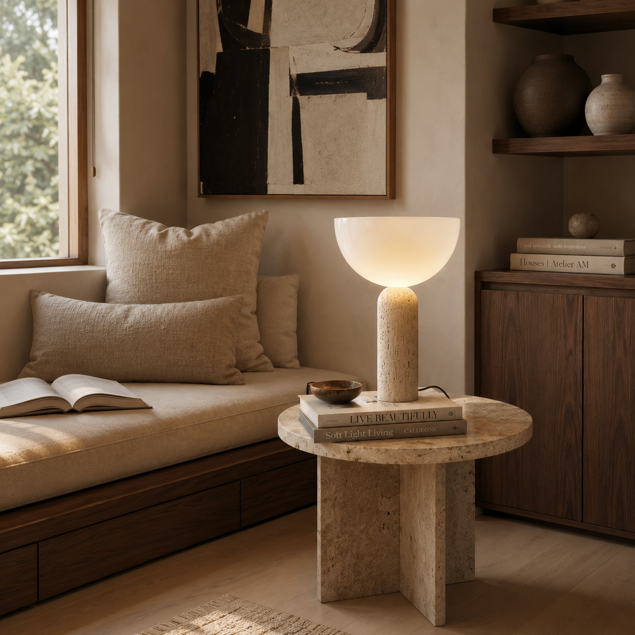 Maren Travertine Table Lamp