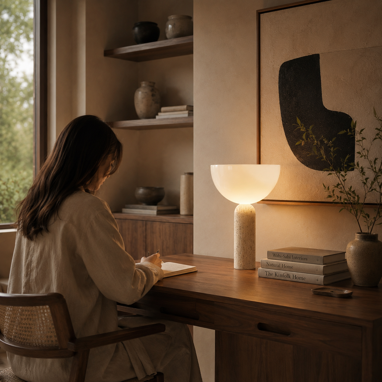 Maren Travertine Table Lamp