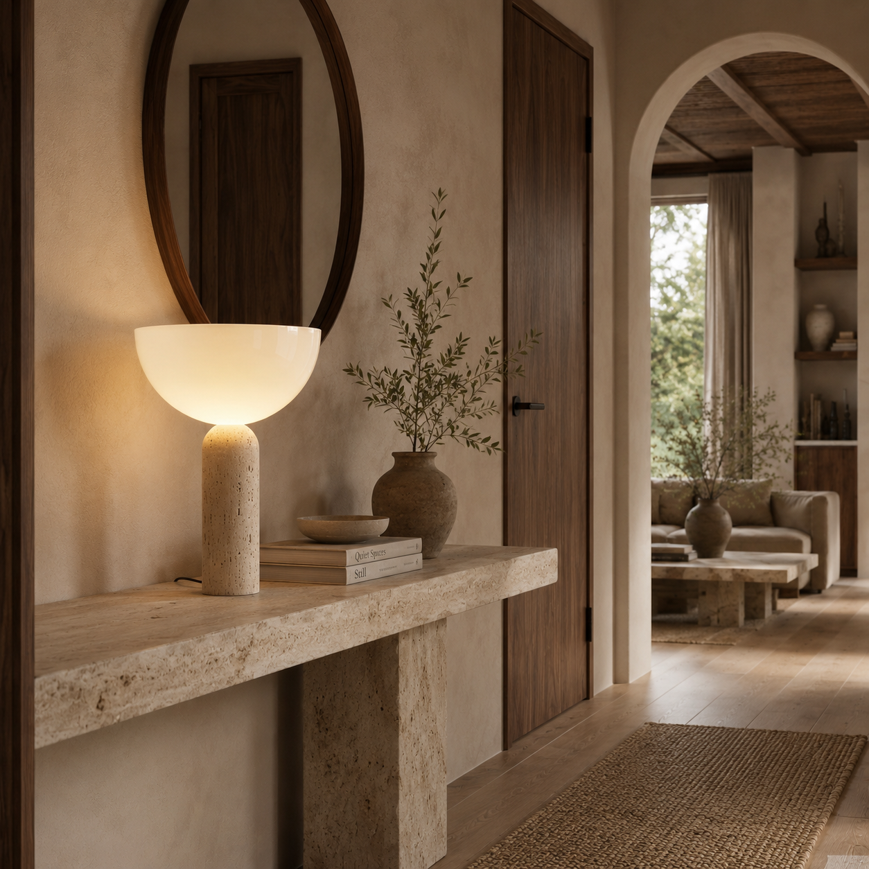 Maren Travertine Table Lamp