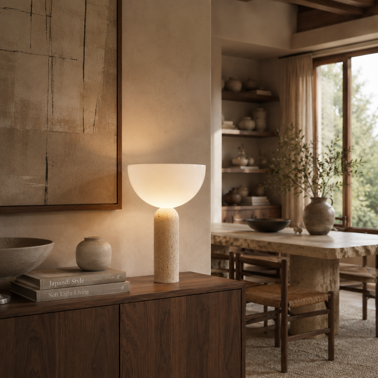 Maren Travertine Table Lamp