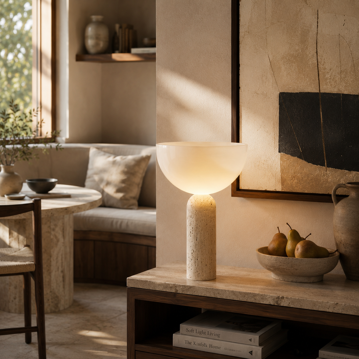 Maren Travertine Table Lamp