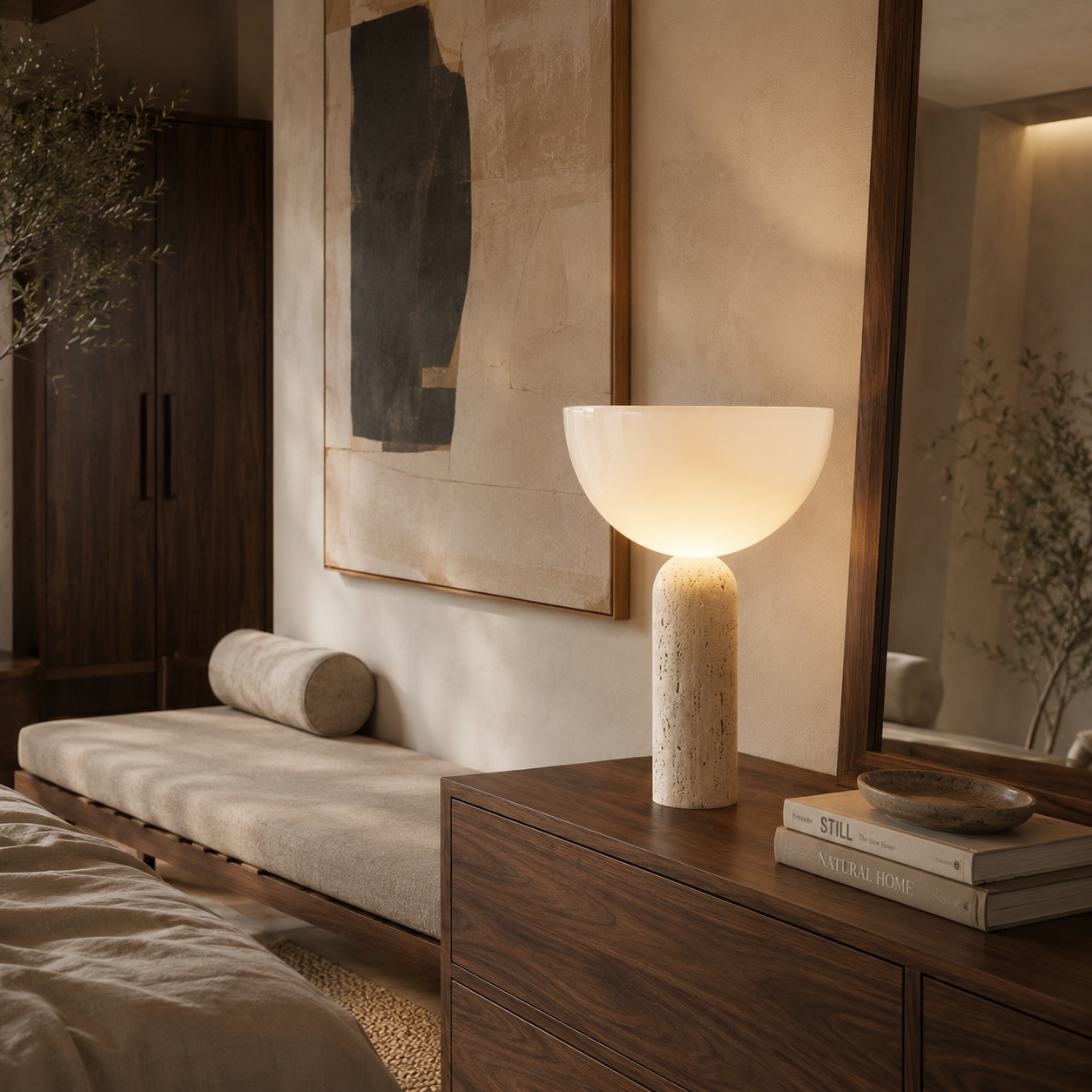 Maren Travertine Table Lamp