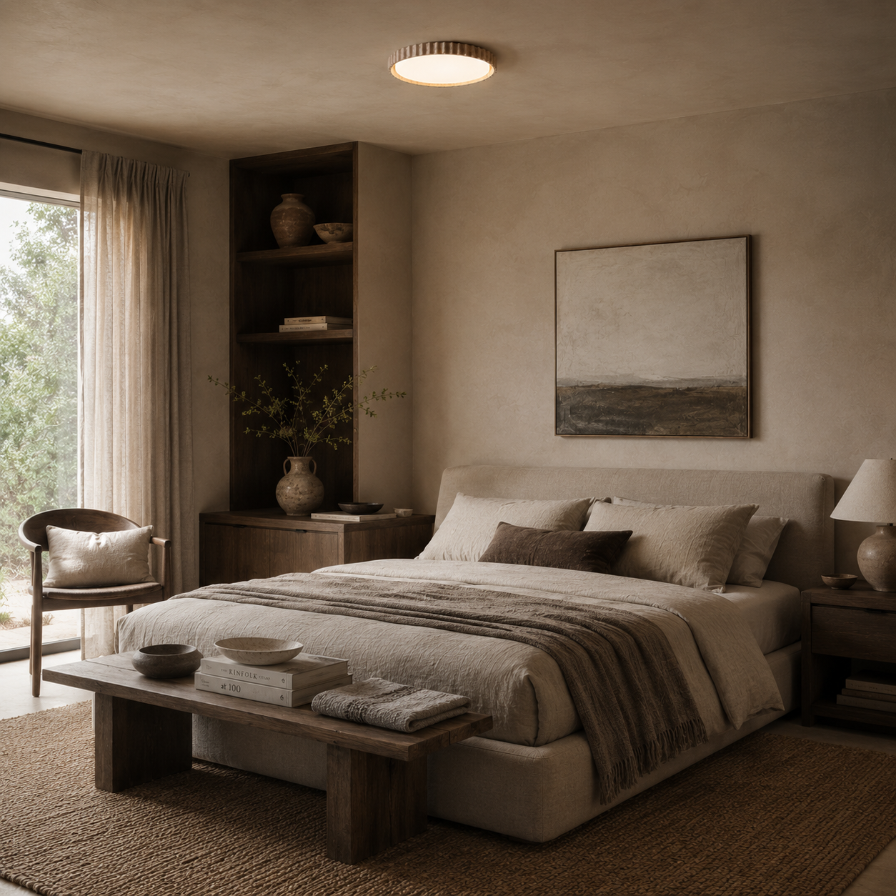 Mira Travertine Ring Ceiling Light