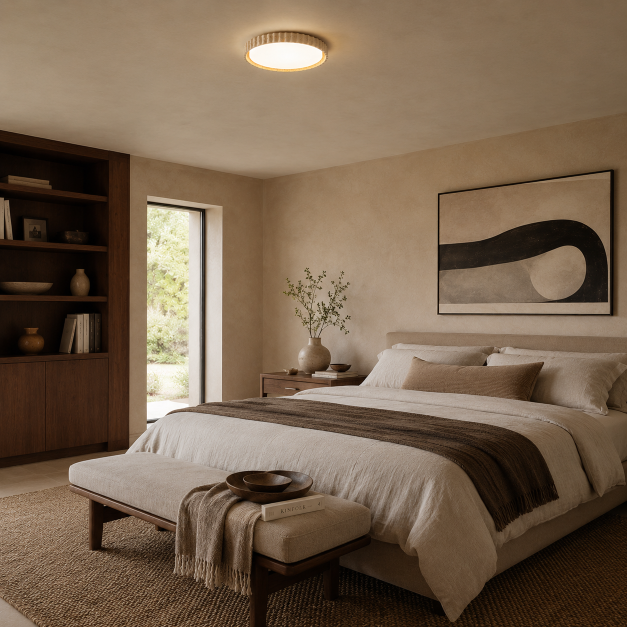 Mira Travertine Ring Ceiling Light