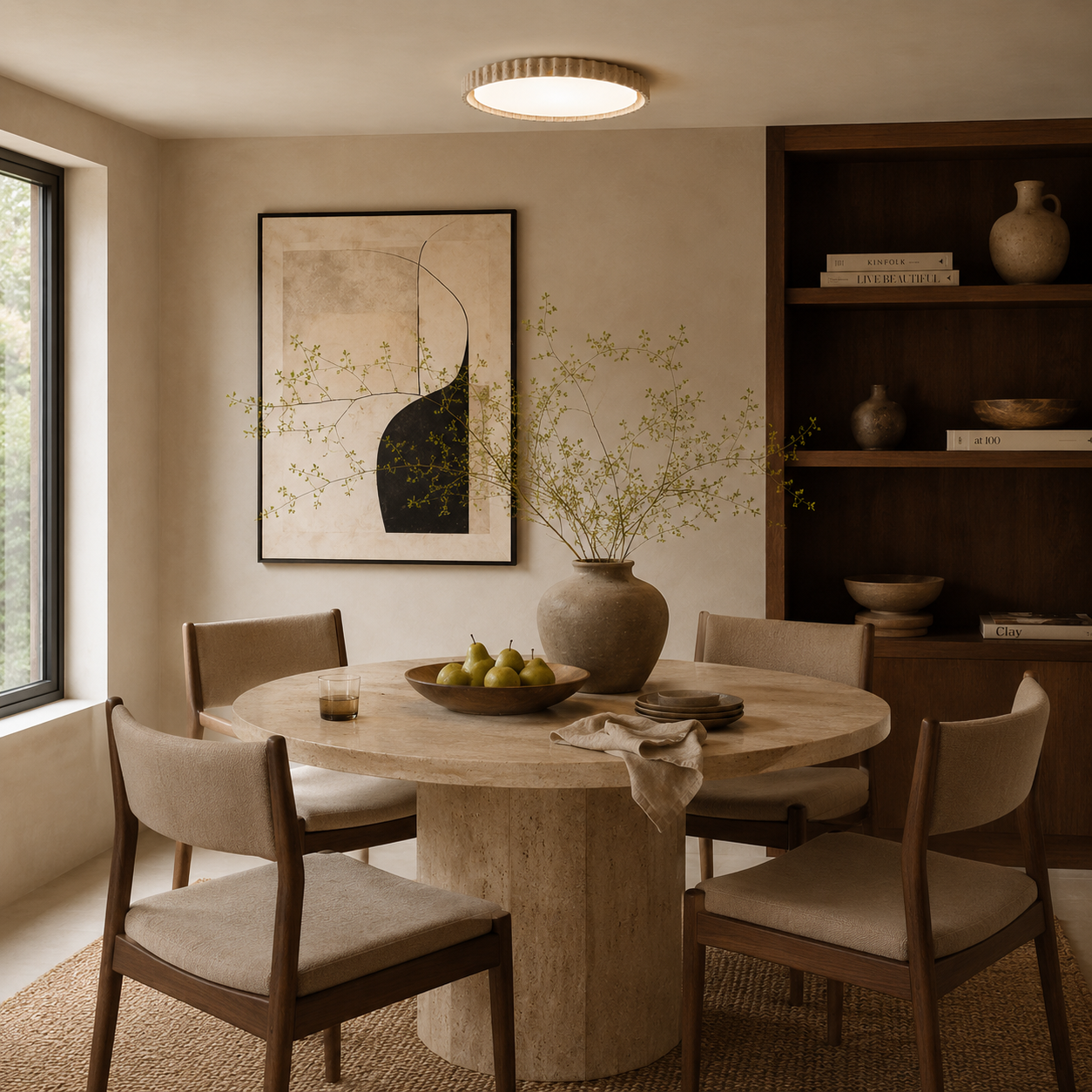 Mira Travertine Ring Ceiling Light
