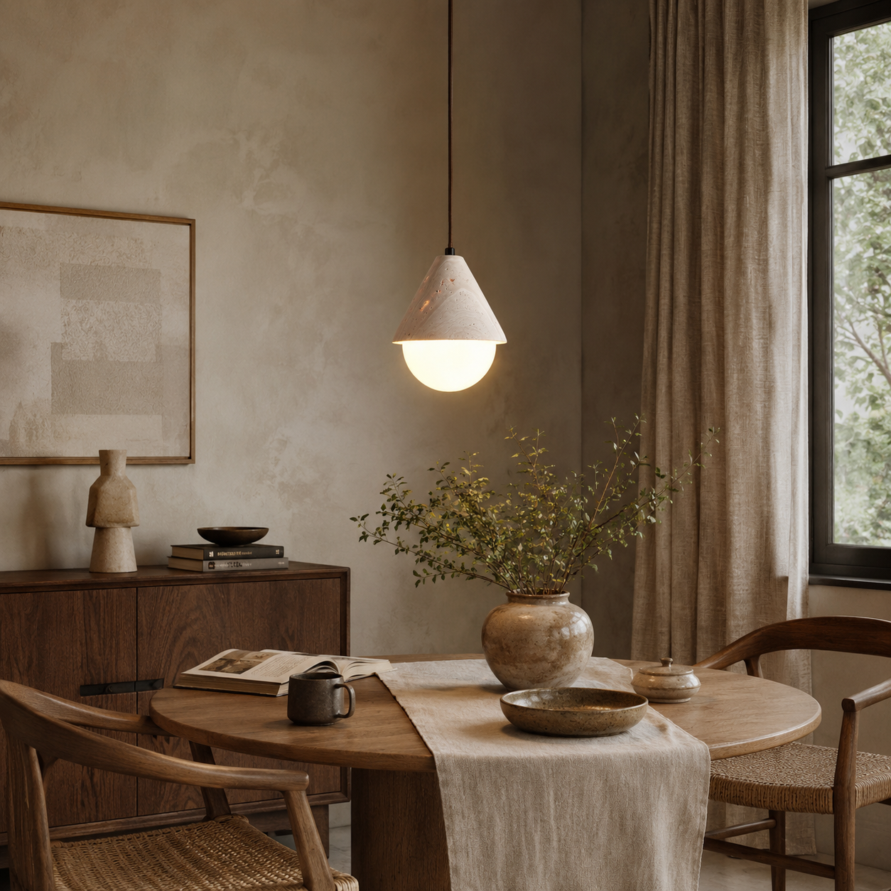Zori Travertine Pendant Light