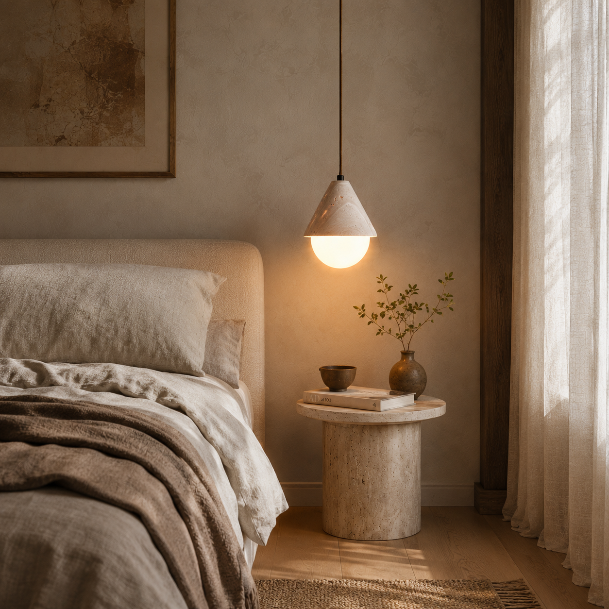 Zori Travertine Pendant Light