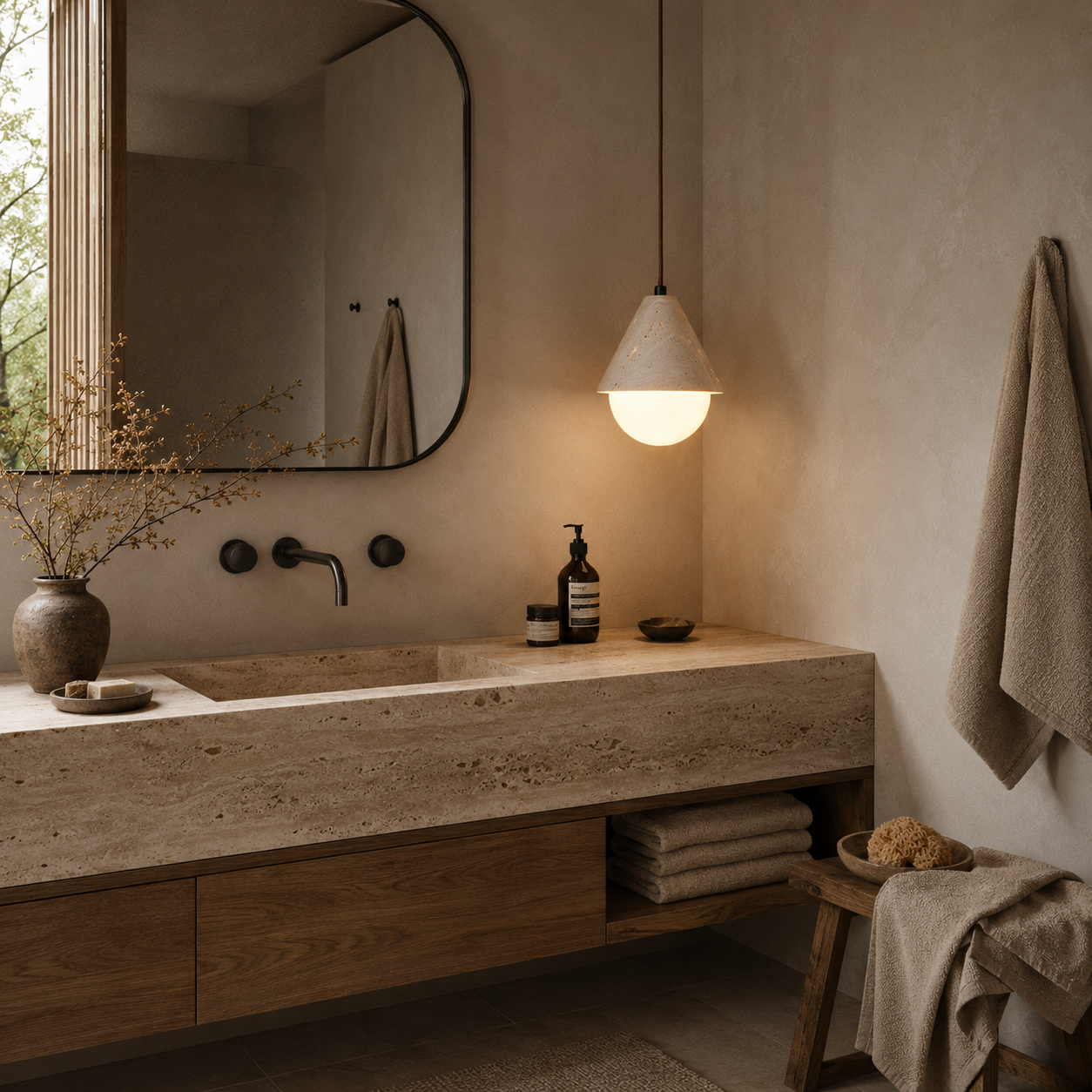 Zori Travertine Pendant Light
