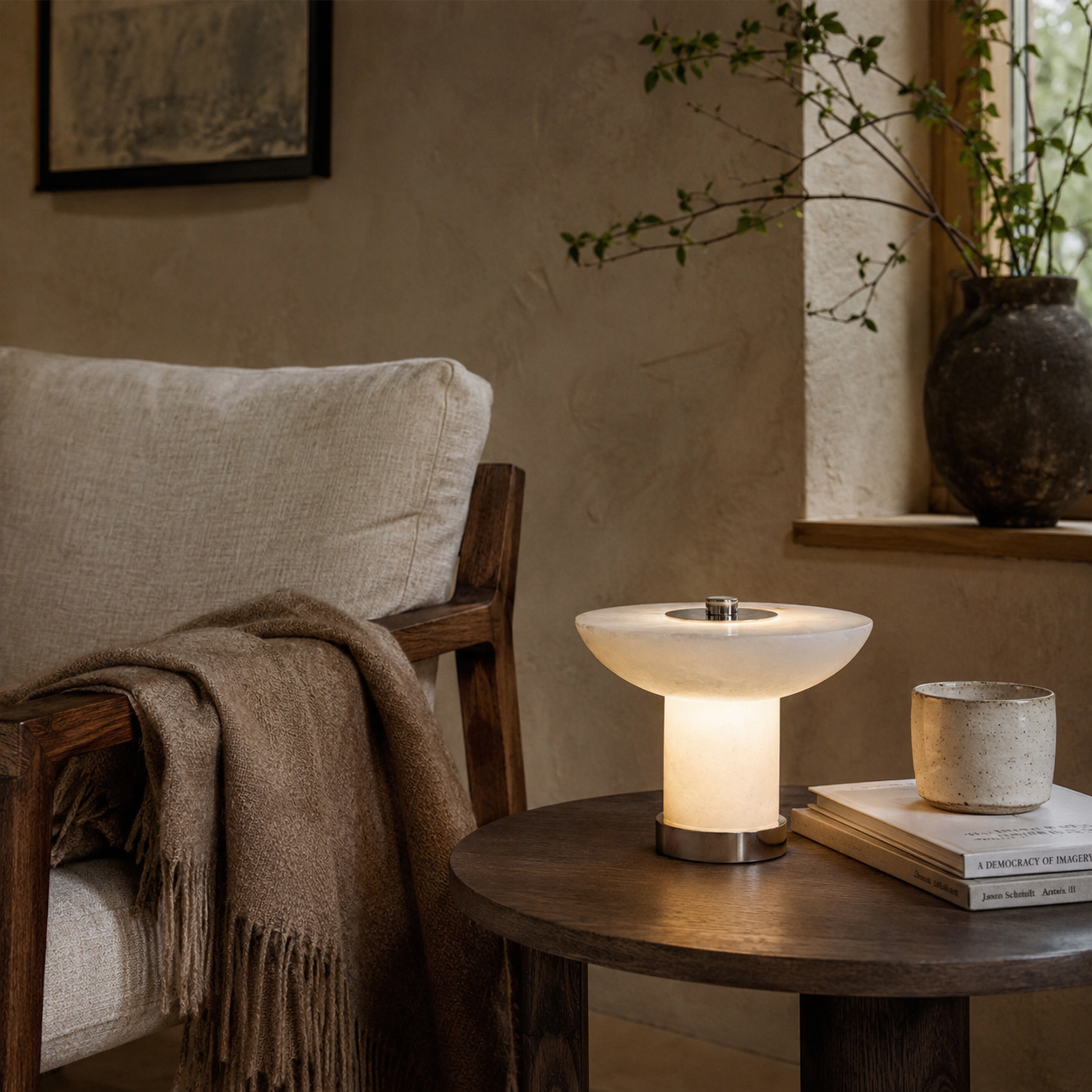 Reine Rechargeable Stone Table Lamp