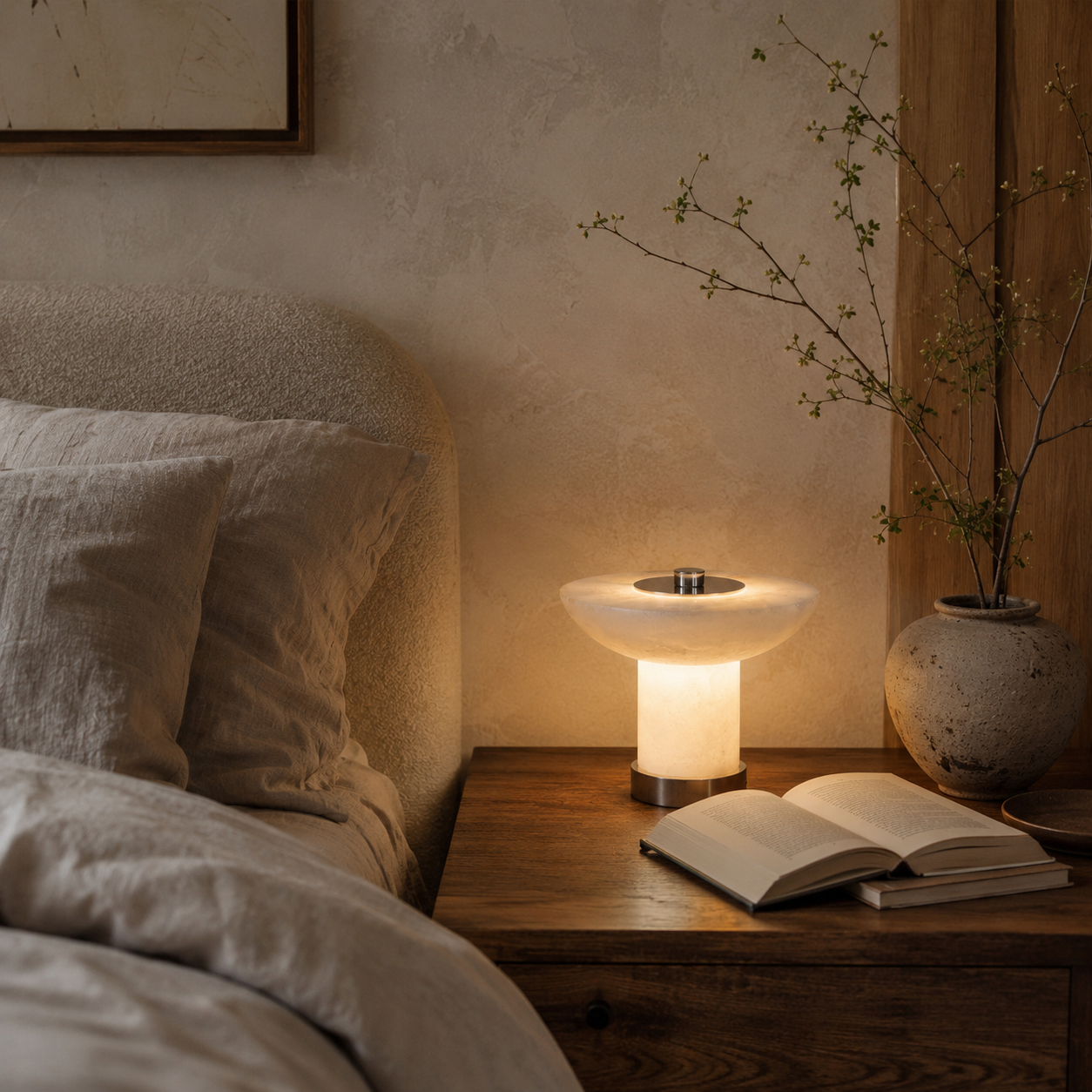 Reine Rechargeable Stone Table Lamp