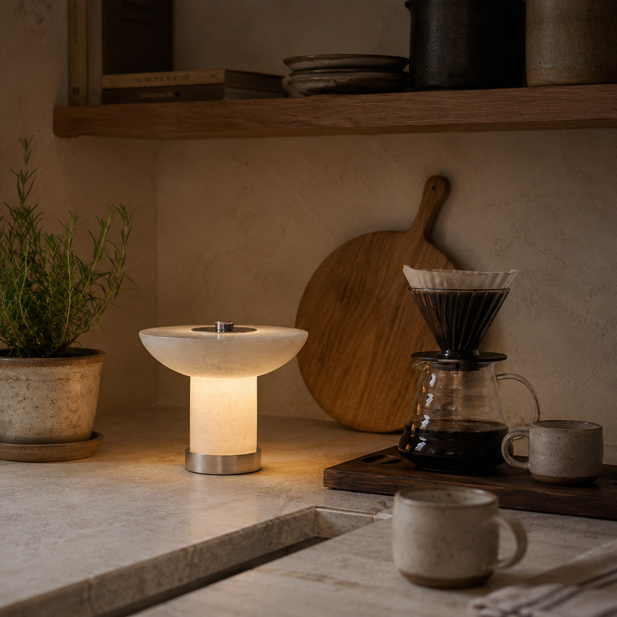 Reine Rechargeable Stone Table Lamp