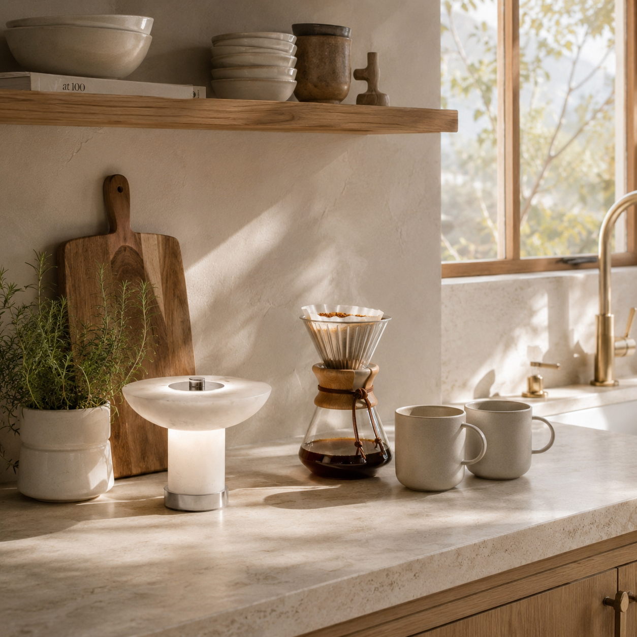 Reine Rechargeable Stone Table Lamp