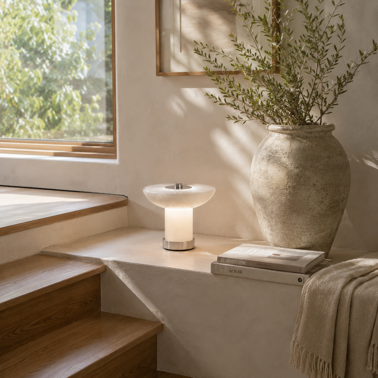 Reine Rechargeable Stone Table Lamp