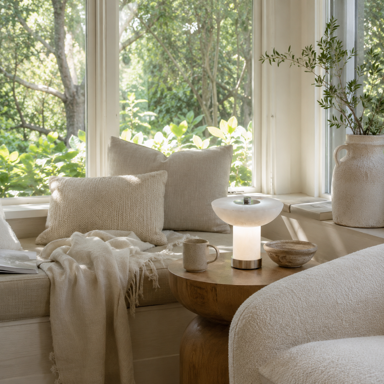 Reine Rechargeable Stone Table Lamp