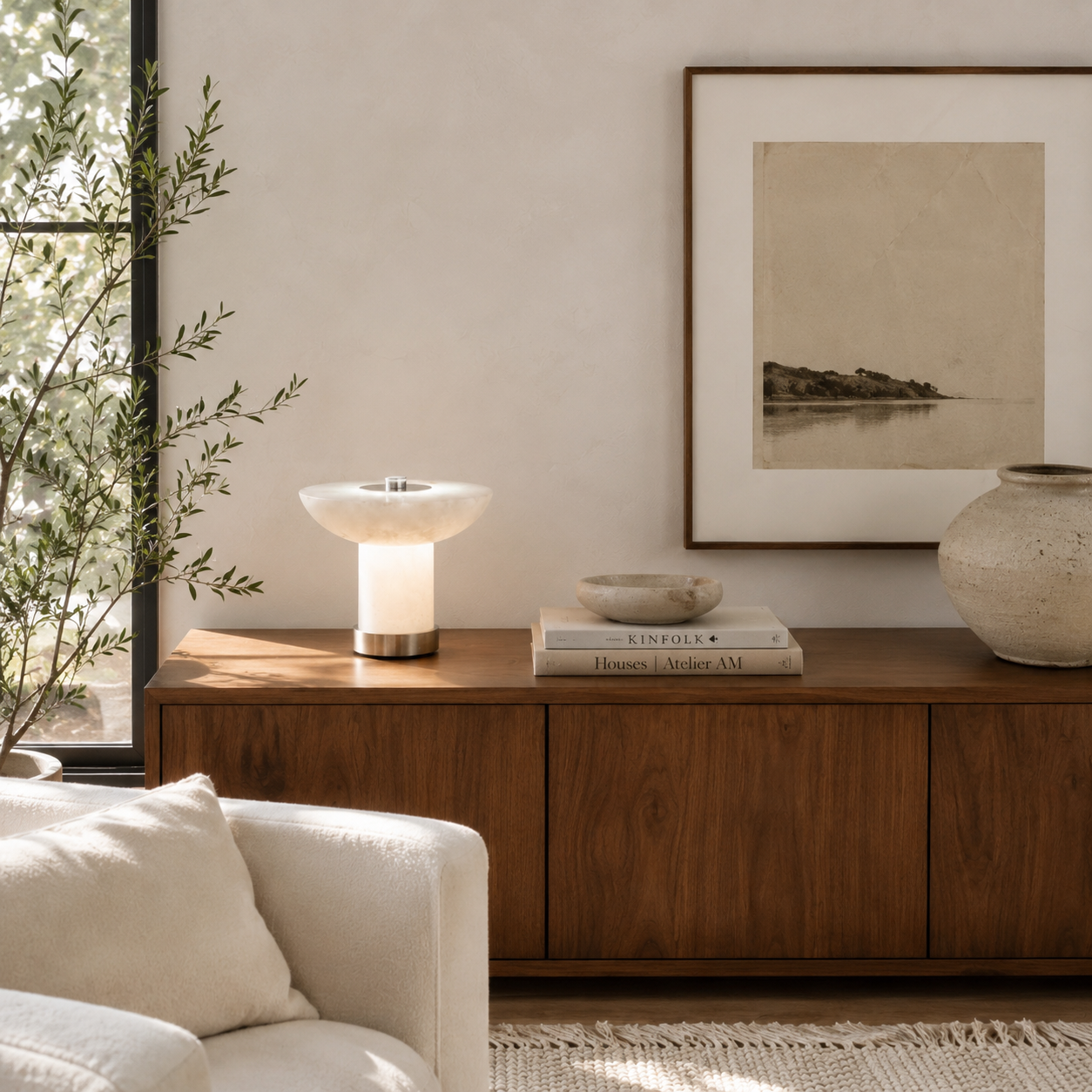 Reine Rechargeable Stone Table Lamp