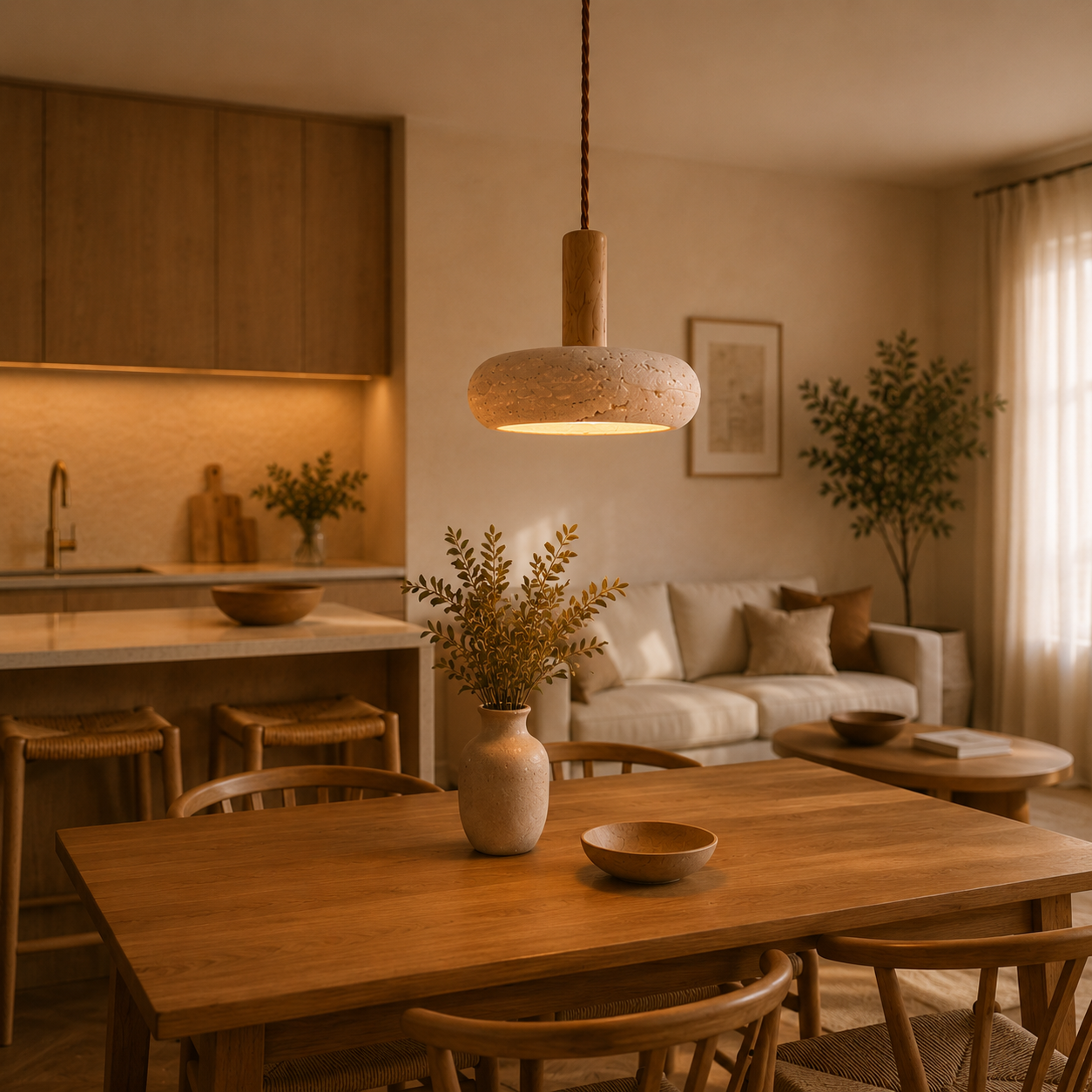 Orva Travertine Pendant Light