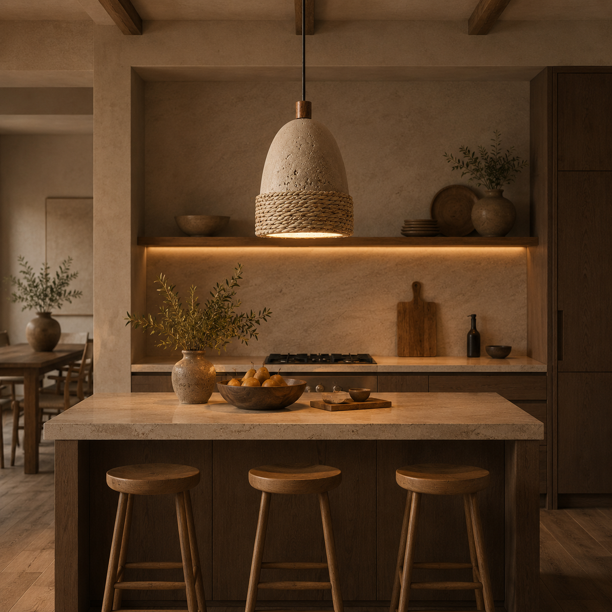 Amara Travertine Pendant Light