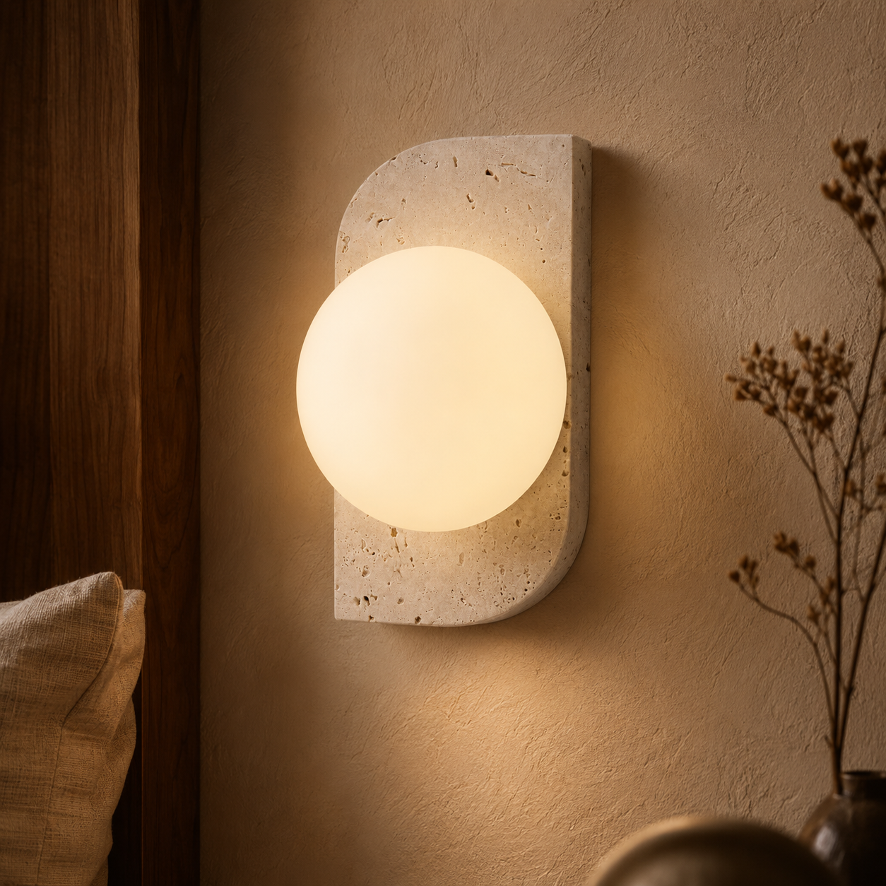 Serena Travertine Wall Lamp