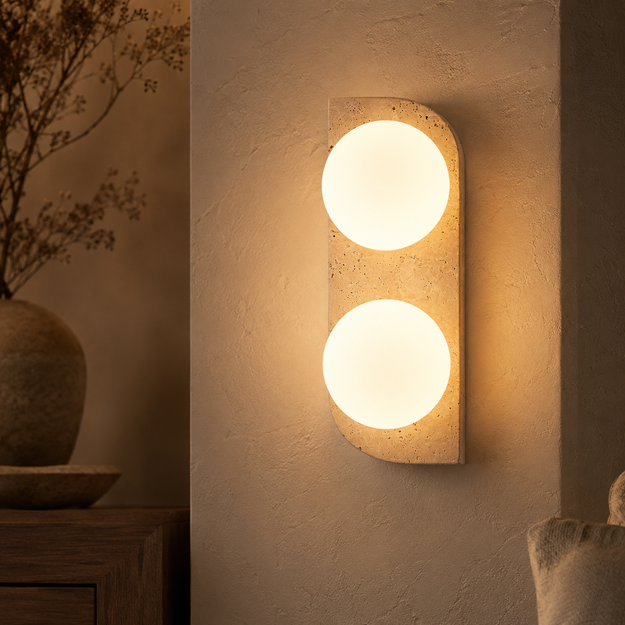 Serena Travertine Wall Lamp