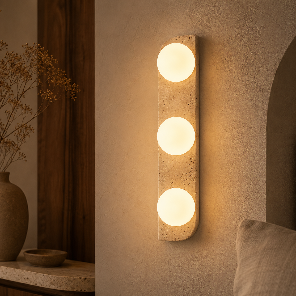 Serena Travertine Wall Lamp