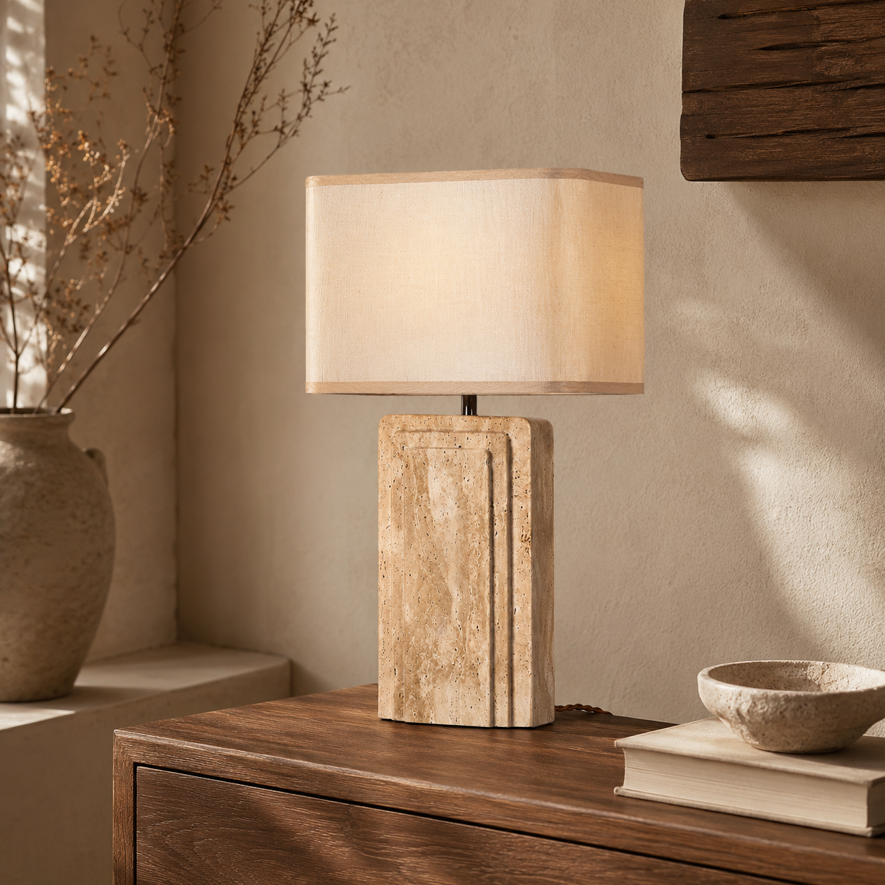 Elira Travertine Table Lamp