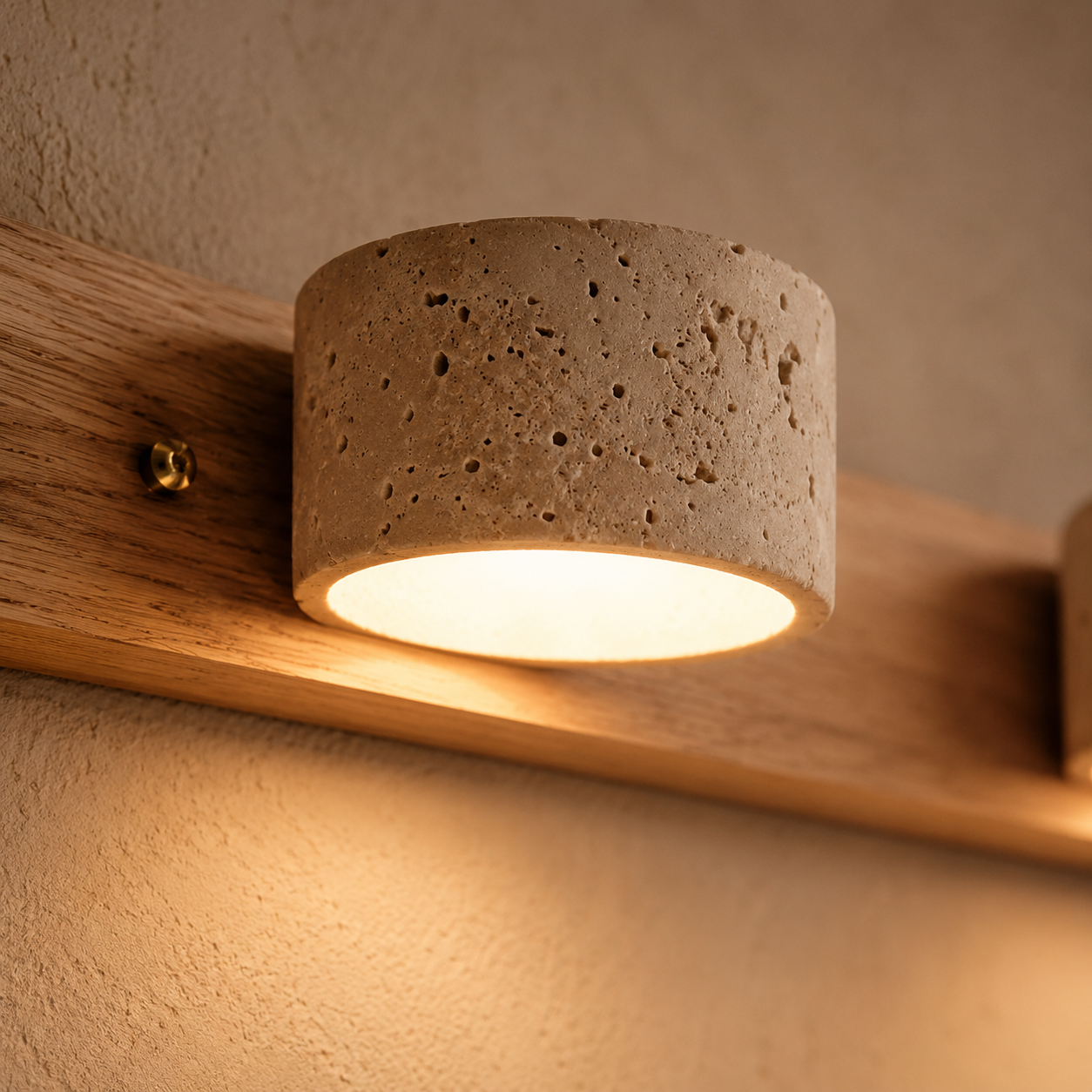 Akari Travertine Wall Sconce Light