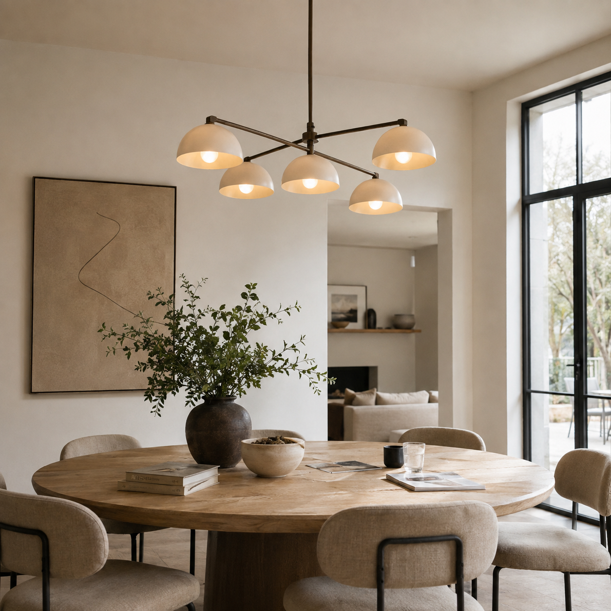Vantara Dome Chandelier – Antique Brass Ceiling Light for Modern Interiors