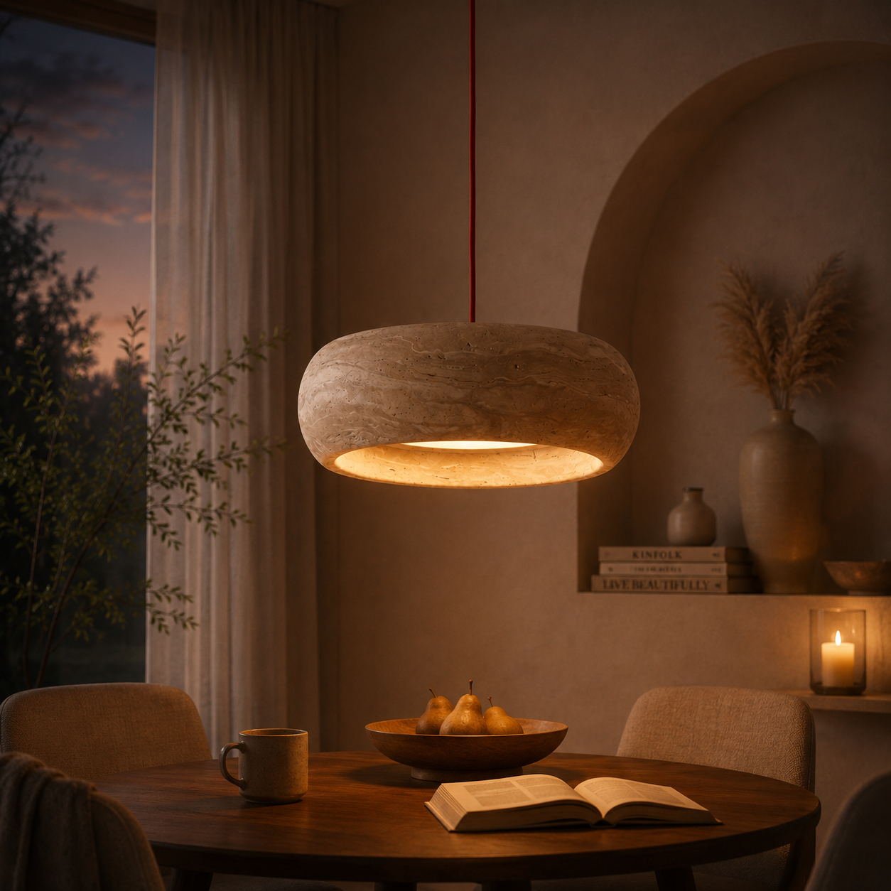 Renzo Travertine Cream Pendant Light