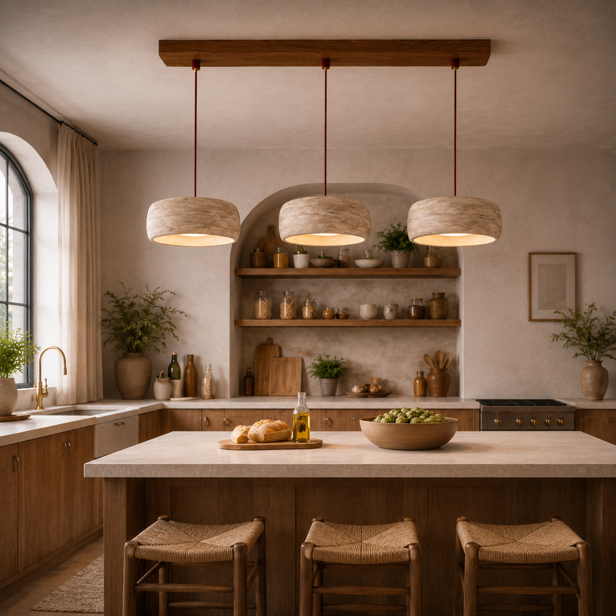 Renzo Travertine Cream Pendant Light