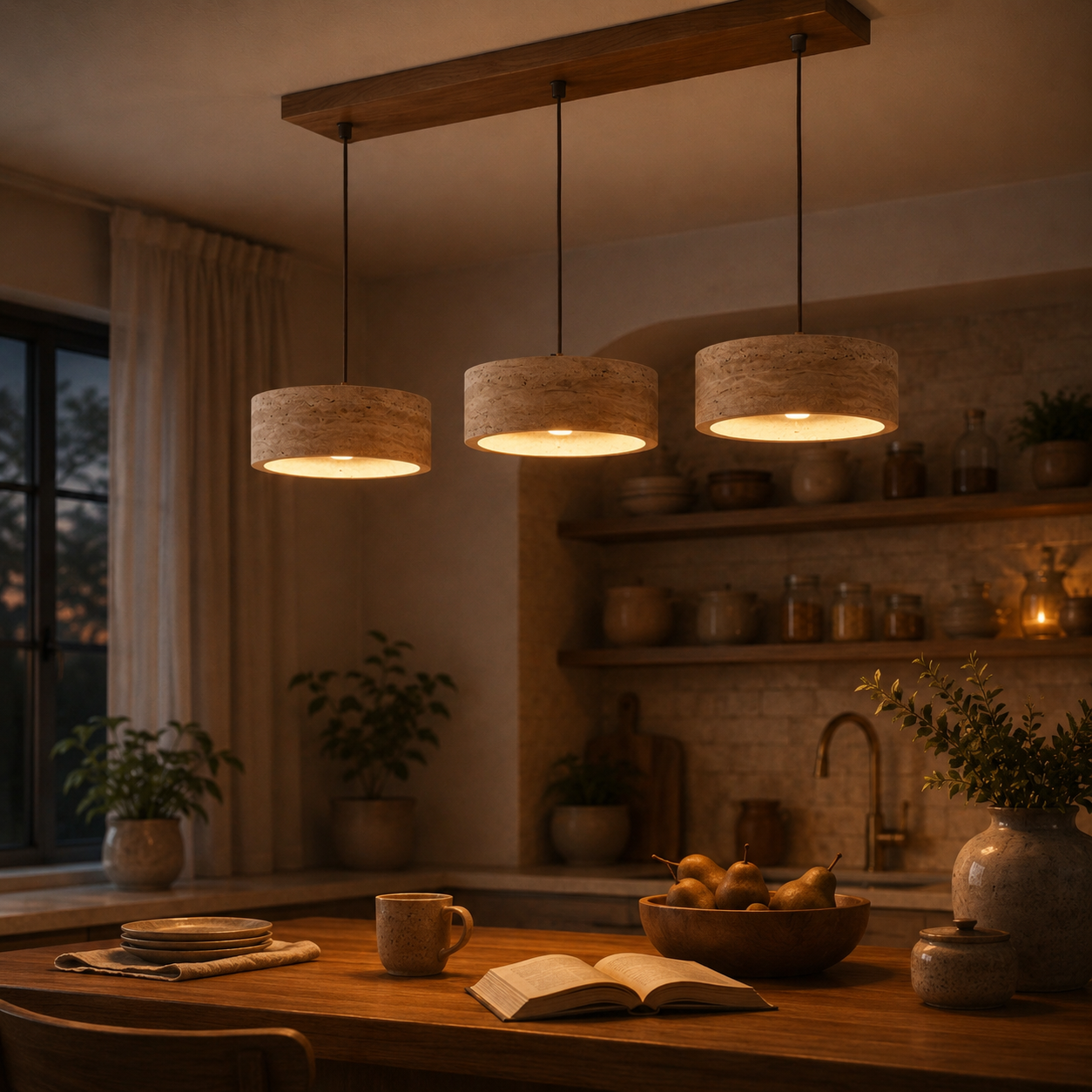 Renzo Travertine Cream Pendant Light