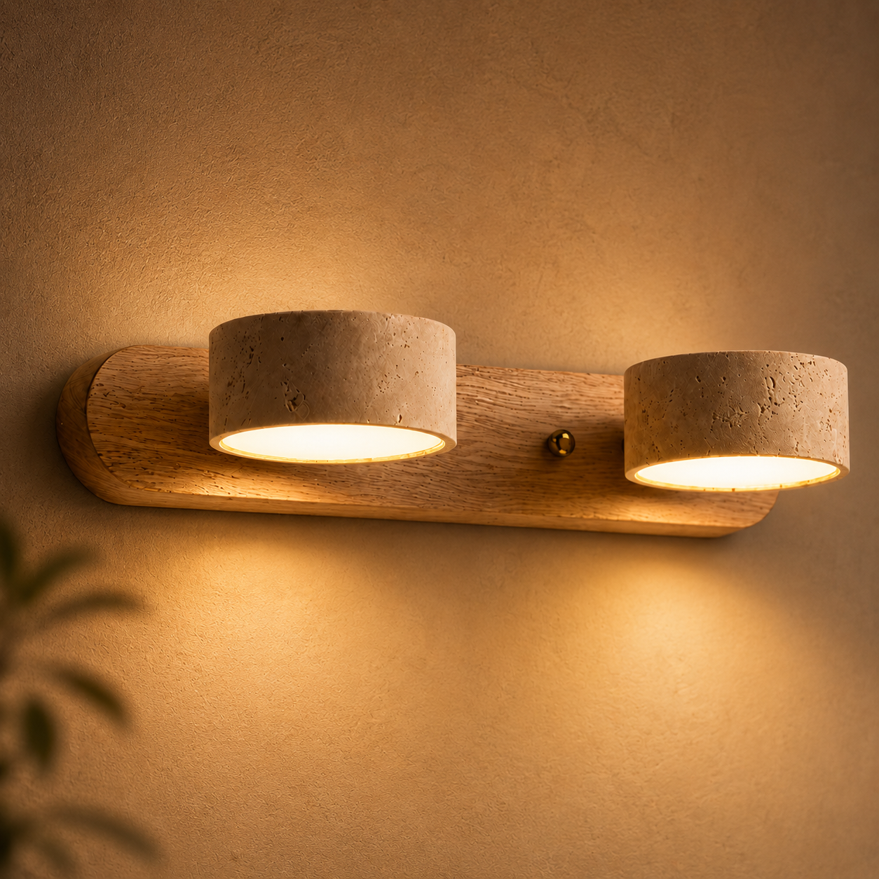 Akari Travertine Wall Sconce Light