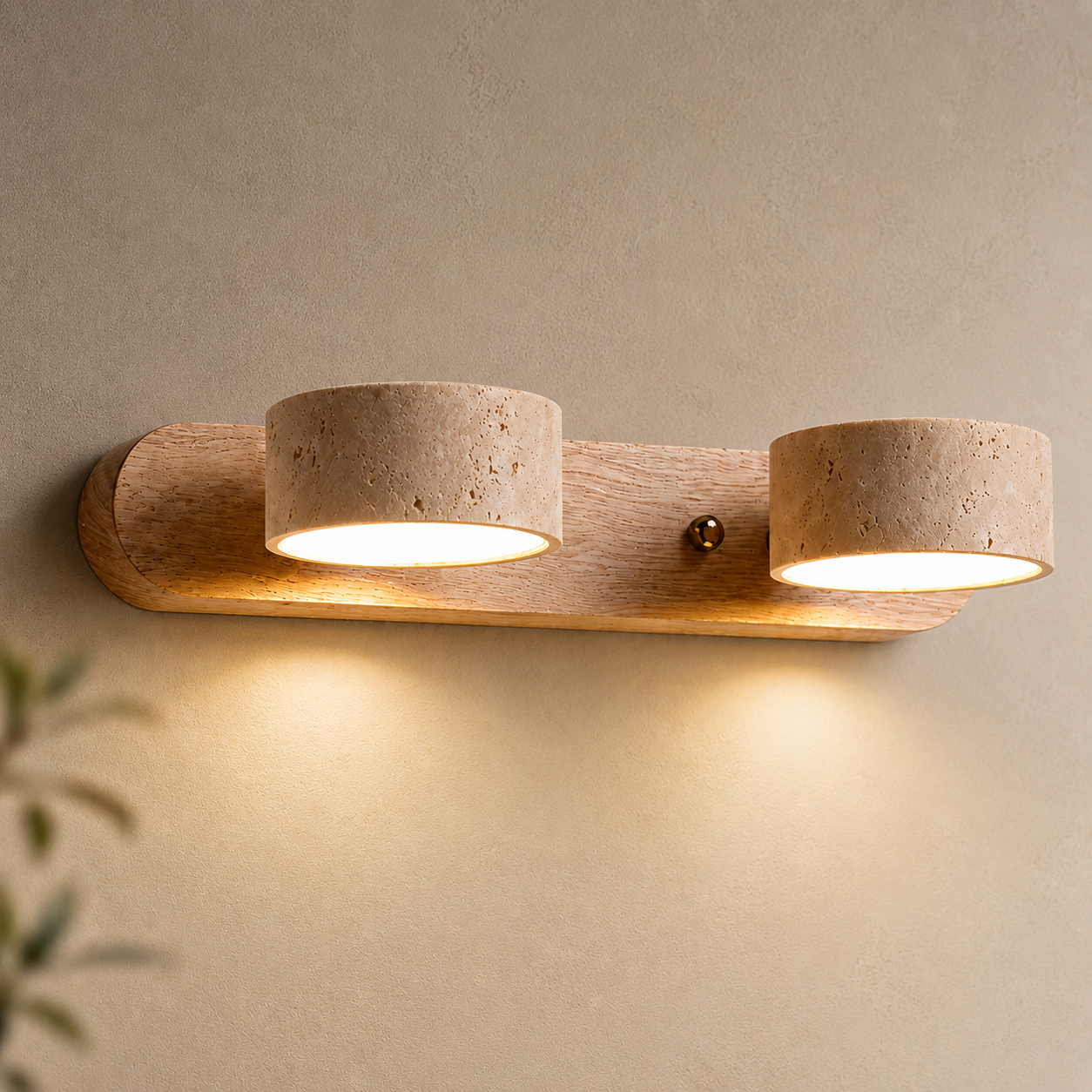 Akari Travertine Wall Sconce Light