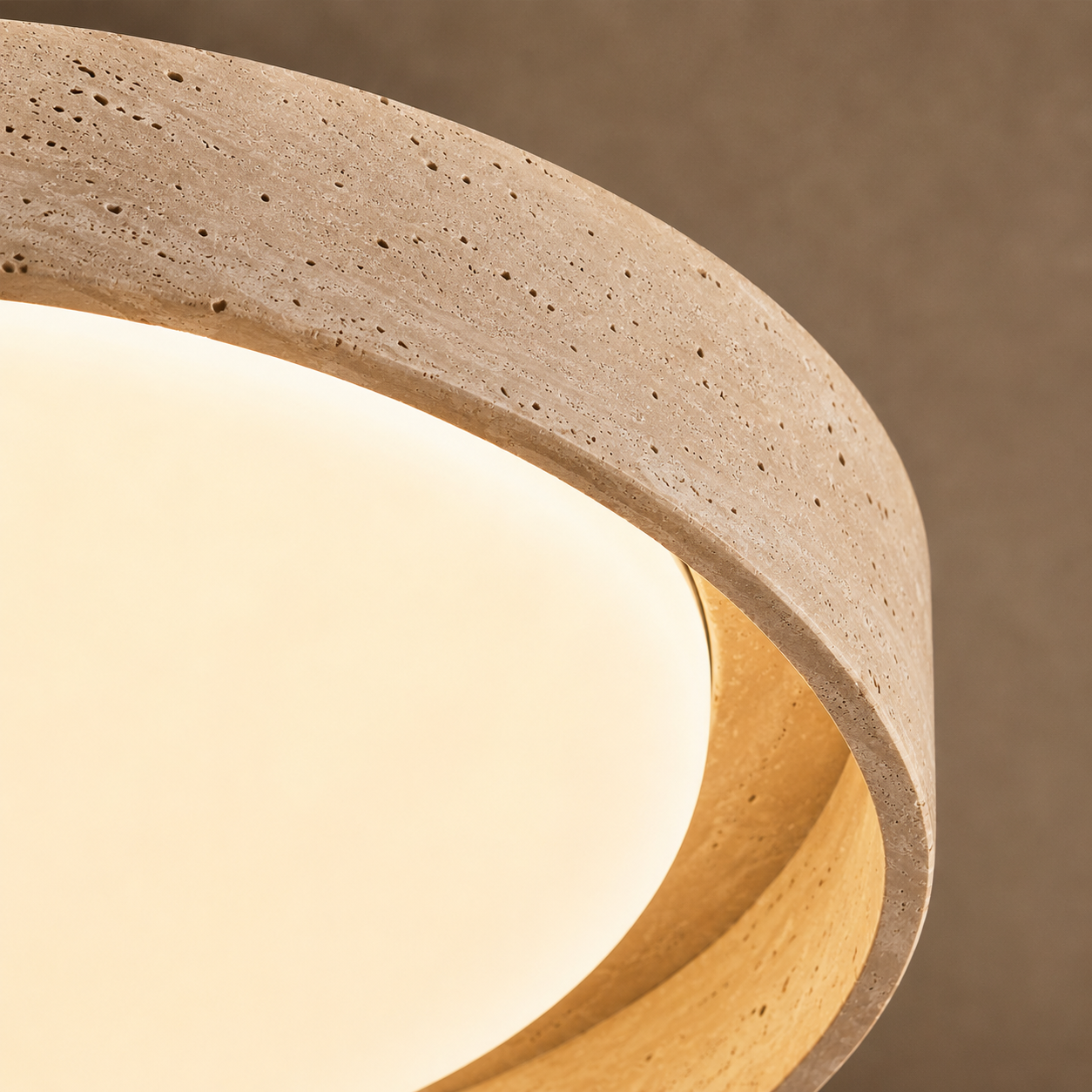 Selene Round Travertine Ceiling Light