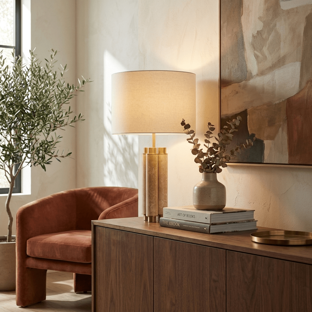 Yova Travertine Table Lamp
