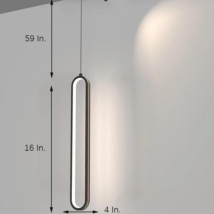 Aureon modern pendant light product flat lay showing metal frame, acrylic shade and cord, black and gold variants