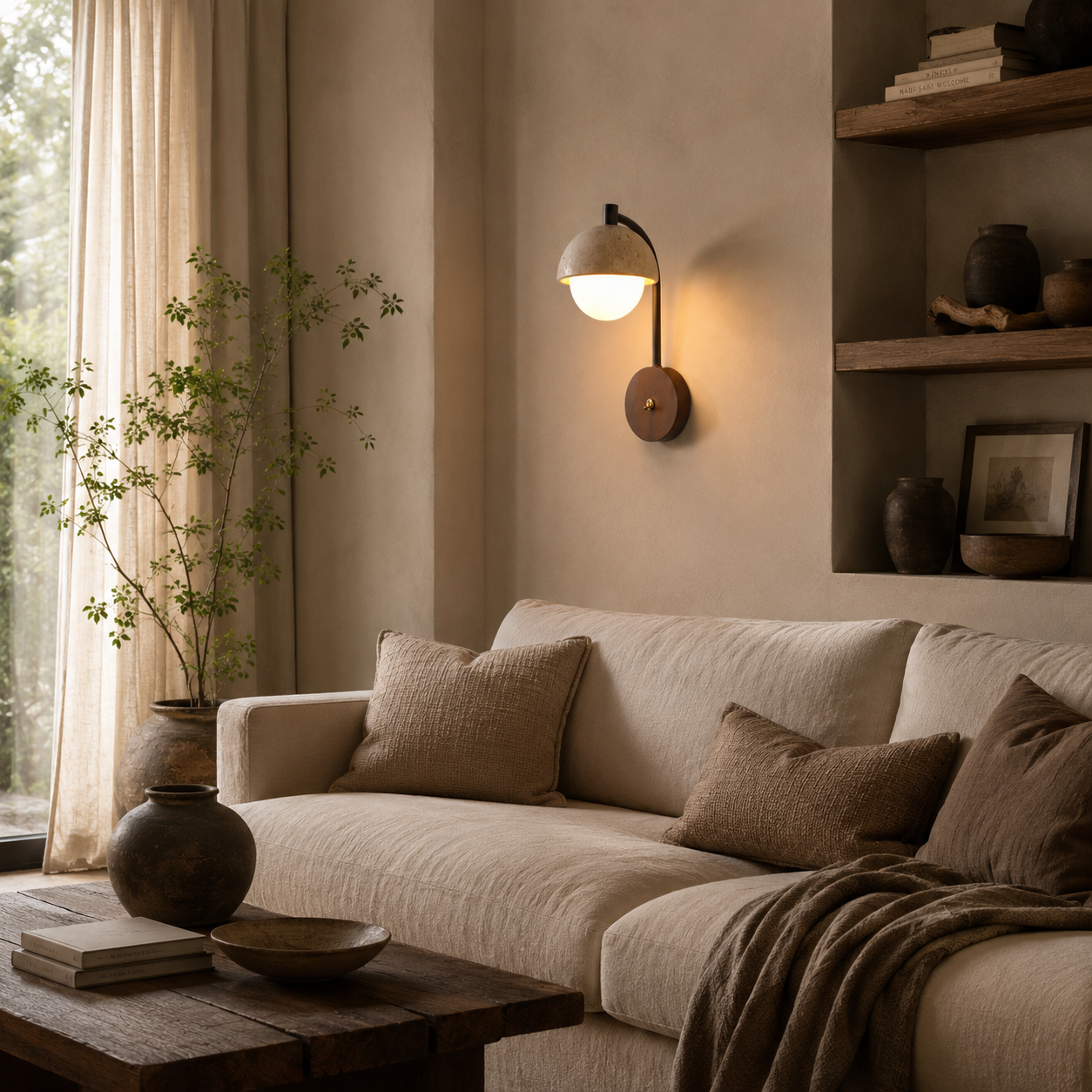 Reva Travertine Wall Light