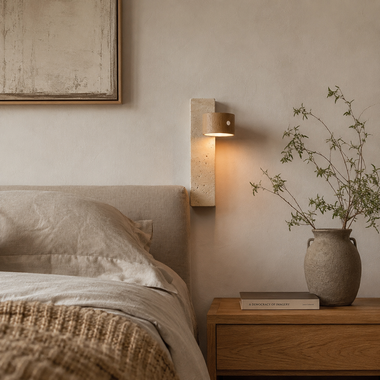Yuva Travertine Rechargeable Wall Light