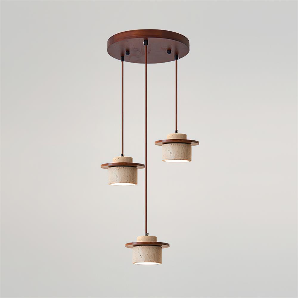 Selora Multi-Light Travertine Pendant Set