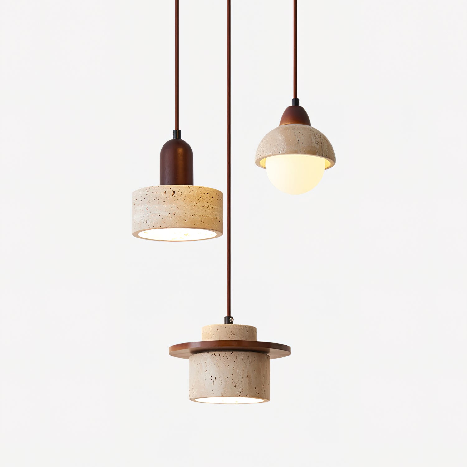 Selora Multi-Light Travertine Pendant Set