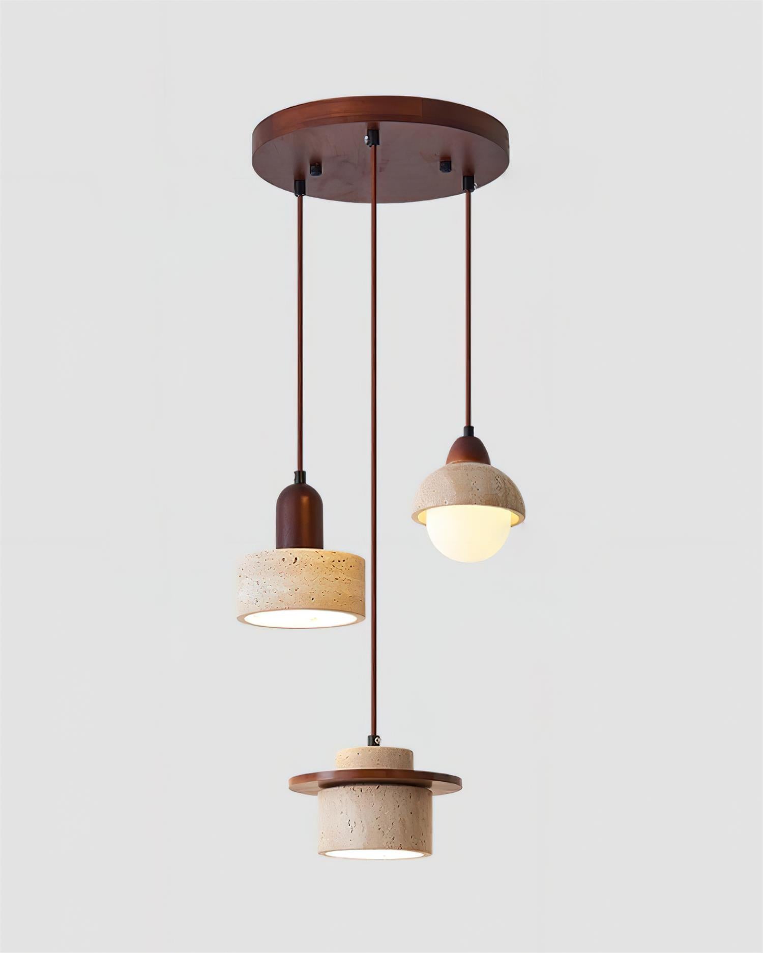 Selora Multi-Light Travertine Pendant Set