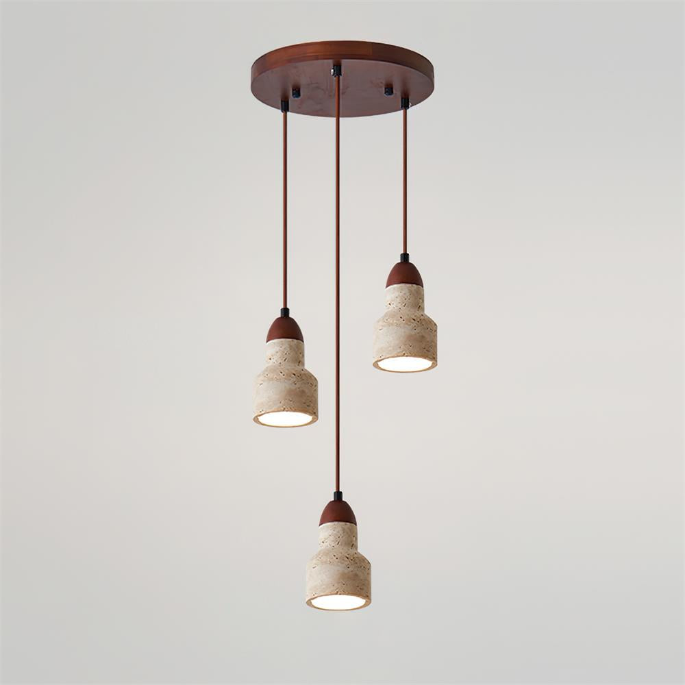 Selora Multi-Light Travertine Pendant Set