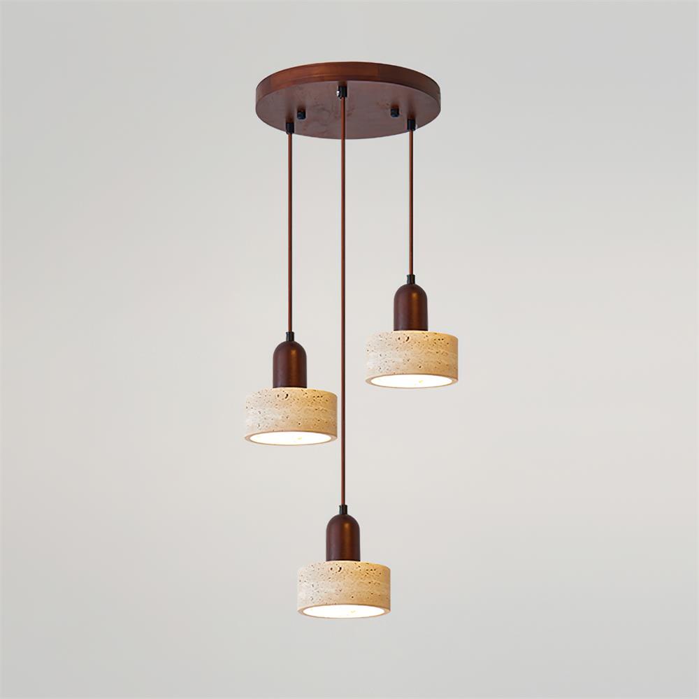 Selora Multi-Light Travertine Pendant Set